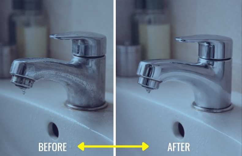 Hard Water Tap Care - Before & After