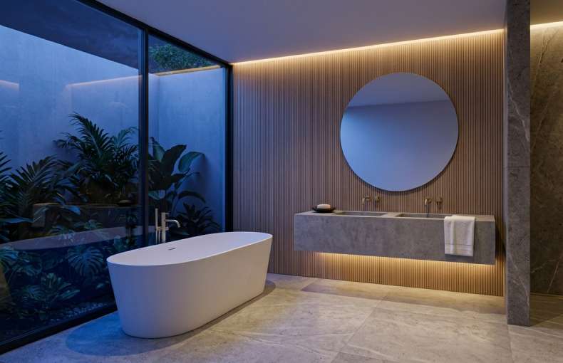 peach of mind with perfec bathroom