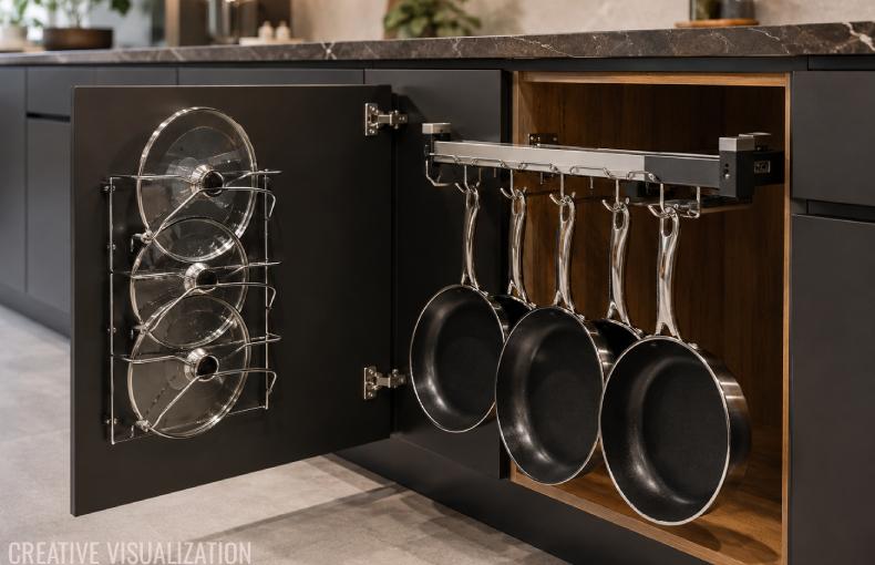 smart pan hanger for kitchen storage ideas